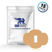GrifGrips Wrap Grip Sports Adhesive Patch for Dexcom G6 - Pack of 15 - Original Formula (Tan)
