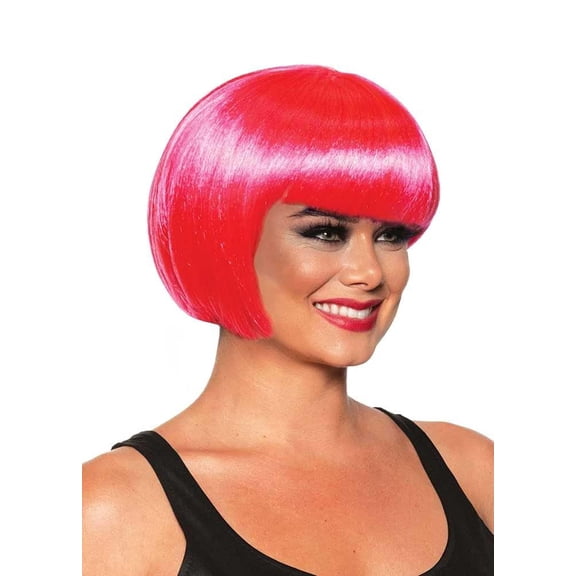 Bob Cut One Size Adult Costume Wig | Pink
