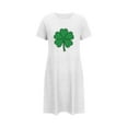 thumbnail image 4 of QUNYINEY Women's Nightgown Soft Short Sleeve St Patricks Day Cotton House Dress Comfy Knee Length Crew Neck Womens Loungewear, 4 of 5