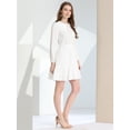 thumbnail image 3 of INSPIRE CHIC Women's Doll Collar Keyhole Front Elasticed Waist Ruffle Hem Dress, 3 of 4