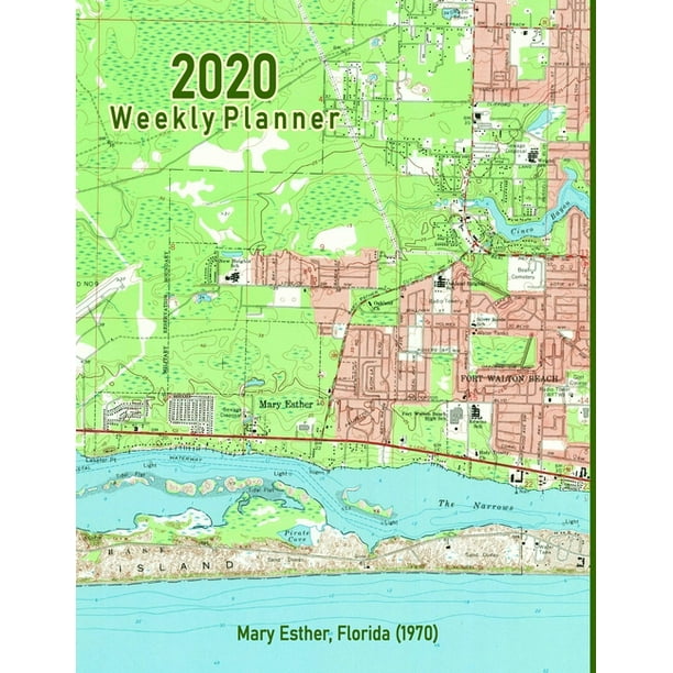 2020 Weekly Planner Mary Esther, Florida (1970) Vintage Topo Map