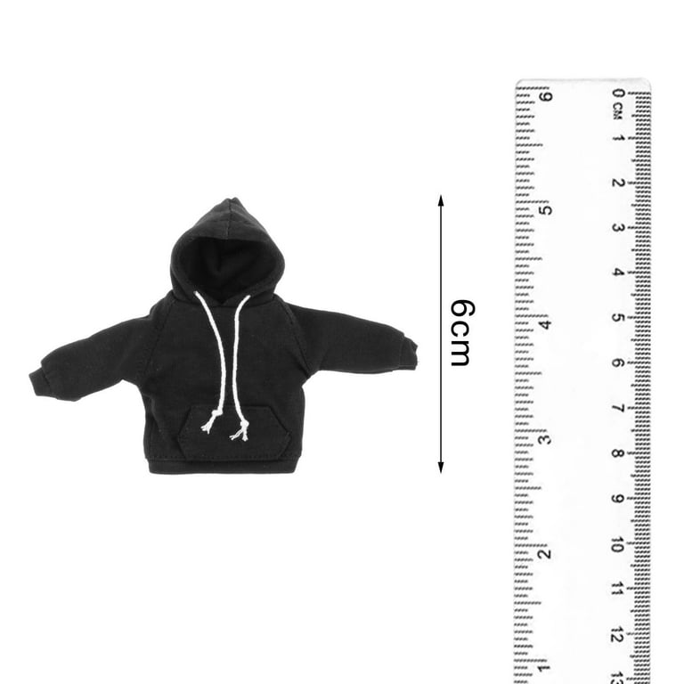 1/12 Scale Miniature Male Doll Clothes Sweatsuits Sportswear Training suits  for 6inch Male Soldier Figures BJD Doll Body Accessories Black Hoodies Top