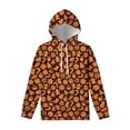 thumbnail image 3 of Sudadera con capucha con estampado 3D de galletas con chispas de chocolate para hombre y mujer, informal, de manga larga, con dibujos animados y bocadillos, 3 of 4