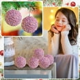 thumbnail image 3 of Taotanxi 4 Pcs Christmas Tree Ball Ornaments Glitter Sequin Foam Ornaments Hanging Decorations for Xmas Wedding Party Holiday Decor(Pink,3.15 Inch), 3 of 6