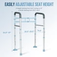 thumbnail image 6 of Oasisspace Stand Alone Toilet Safety Rail, Heavy Duty Medical Toilet Safety Frame for Elderly, Handicap and Disabled, Adjustable Bathroom Toilet Handrails, Width Adjustable Design, Fit Any Toilet, 6 of 8