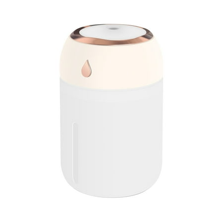 

yongmandr Mini Portable Desktop Humidifier with Lights Cold Mist USB Rechargeable 330ml Wireless Electric Humidifier for Car Home Office Home Supplies Ideal Gifts (Beige 1PC)