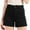 Black, variant on AOOCHASLIY Fall Clothes Womens Summer Casual Stretch Twill Shorts Plus Size Thin Waist Pull On Regular Fit Hiking Shorts With Pockets