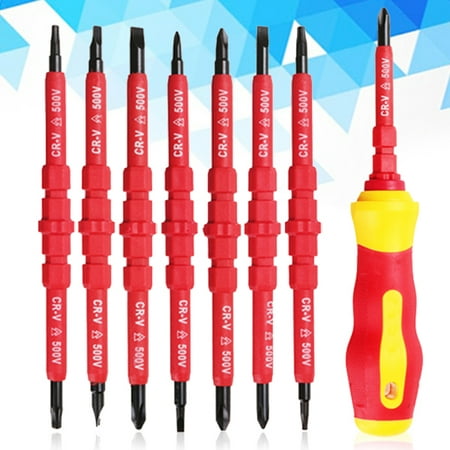 7 In 1 Multi-purpose Electrican Insulated Electric Screwdriver Repairing Hand Tools Kit Set for 500V