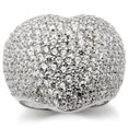 thumbnail image 1 of Rhodium Brass Ring with AAA Grade CZ, Clear - Size 9, 1 of 1