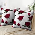 thumbnail image 4 of LALILO Throw Pillow Covers Red Flowers Roses And Leaves Rose Beautiful Cushion Cover 18" x 18", 2 Pack, 4 of 6