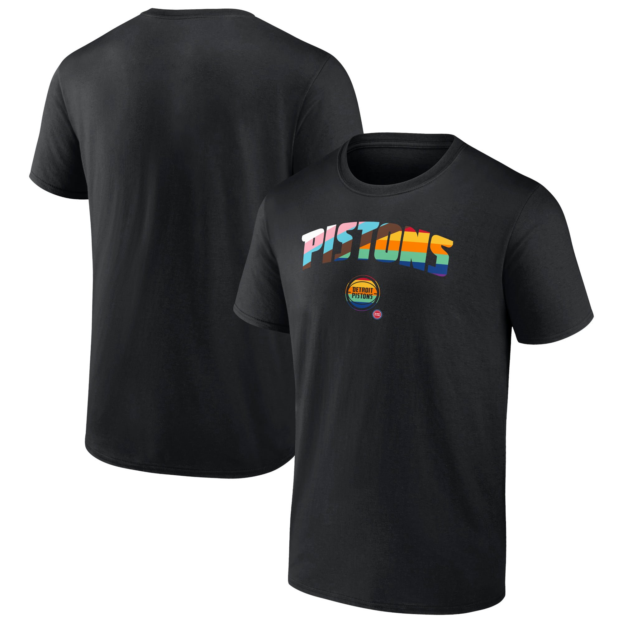 Men's Black Detroit Pistons Pride T-Shirt