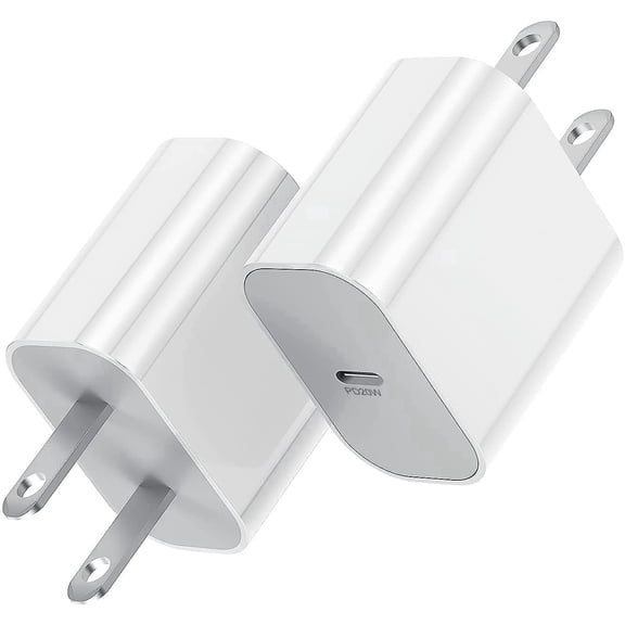 2-Pack TYPPKMM 20W USB-C Fast Charger PD Power Adapter Compatible with iPhone 16/15/14, iPad A 3024