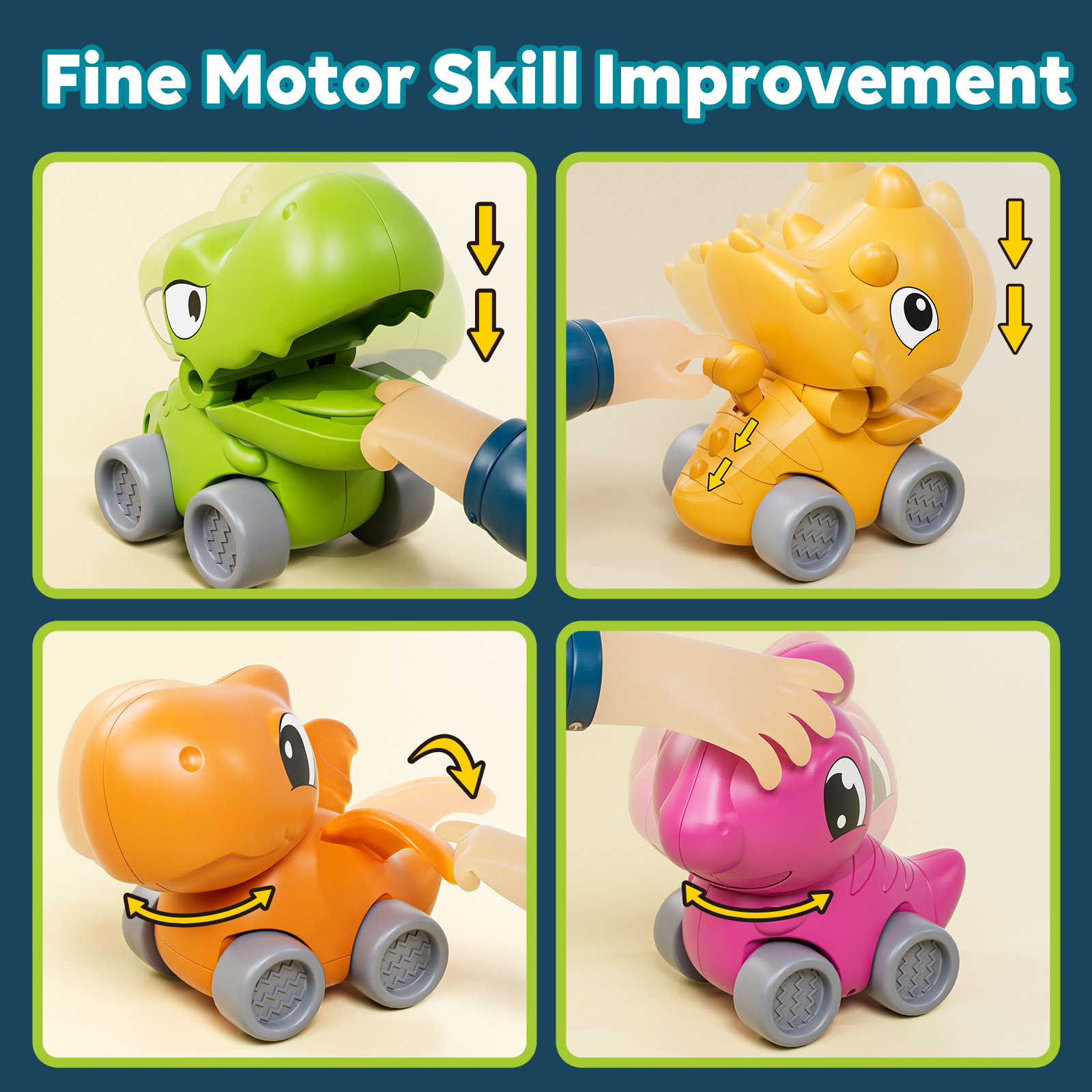Lehoo Castle Dinosaur Pull Back Cars 5-Piece Set photo 7