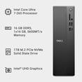 thumbnail image 5 of Dell Slim ECS1250 AI Powered Desktop (Intel Ultra 7-265, 16GB DDR5, 1TB M.2 PCIe SSD, Intel Graphics, 180W PSU, WiFi 6, Bluetooth 5.2, RJ-45, 1 Display Port, HDMI, Win 11 Pro) w/DKZ USB Port Expander, 5 of 10