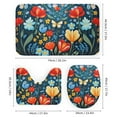 thumbnail image 3 of Watercolor Wildflowers Bathroom Sets with Shower Curtain And Rugs, Incl with 12 Hooks，Toilet Lid Oval Rug, 3 of 8