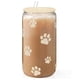 thumbnail image 2 of Taza para beber SANDJEST Vaso de vidrio con estampado de patas de 16 oz, 2 of 8