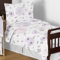 thumbnail image 3 of Sweet Jojo Designs Watercolor Floral Purple Pink and Grey Toddler Bed Comforter 5 Piece Bedding Set, 3 of 4
