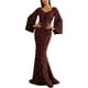 thumbnail image 1 of Vestido de noche, vestido ajustado de lentejuelas con mangas acampanadas., 1 of 5