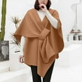 thumbnail image 2 of GTEYOIJN Women's Versatile Knitted Shawls Scarf Poncho Sweater with Buttons Lightweight Spring Summer Fall Wraps Brown Wraps, 2 of 6