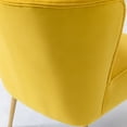 thumbnail image 4 of Velvet Accent Chair Set of 2 Upholstered Adult Side Chairs Metal Leg Foam Home Bedroom Yellow, 4 of 12