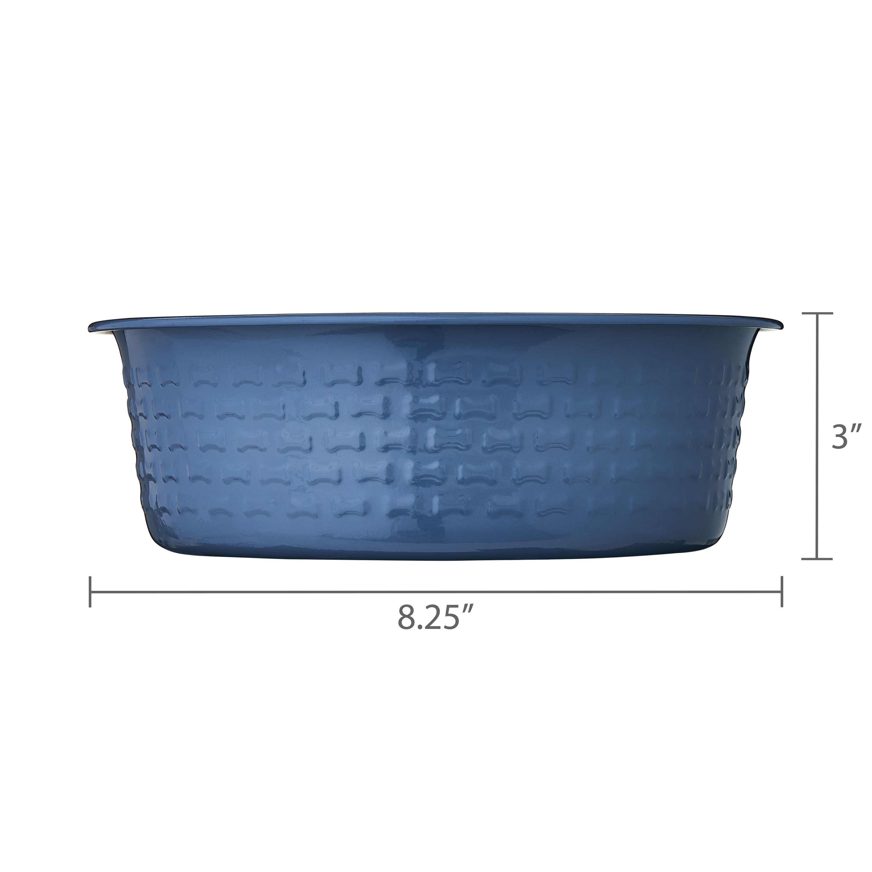Vibrant Life Large Stainless Steel Embossed Dog Bowl, Blue Bones