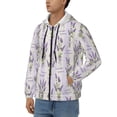 thumbnail image 3 of Goofa Lavender Flowers Pattern Mens Full-zip Hoodie, Zip-up Pullover Hooded Sweatshirt, Kangaroo Pocket Hoodie Ideal for Daily Wear, Travel, and Home-X-Large, 3 of 5