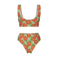 thumbnail image 6 of Rocae Hand Drawn Strawberry for Bikini Set for Women Two Piece Sexy High Swimsuits Split Crossover Bikini Small, 6 of 9