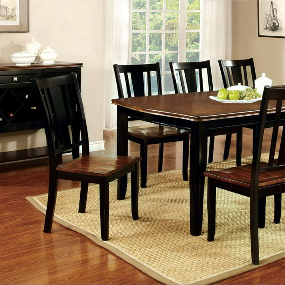 Dover Transitional Dining Table, Black & Cherry - Walmart.com - Walmart.com