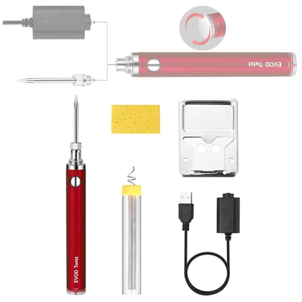 Soldador eléctrico 5V 8W Estación de soldadura de temperatura Herramientas de reparación Herramienta a batería con soporte de soldadura para rojo BLESIY soldador eléctrico