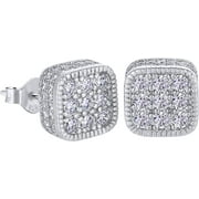 CKPFZ S925 Diamond Stud Earrings for Men, 14K Real Gold Plated Iced Out Earrings 5A CZ Stones 925 Sterling Silver Studs Hypoallergenic Earrings