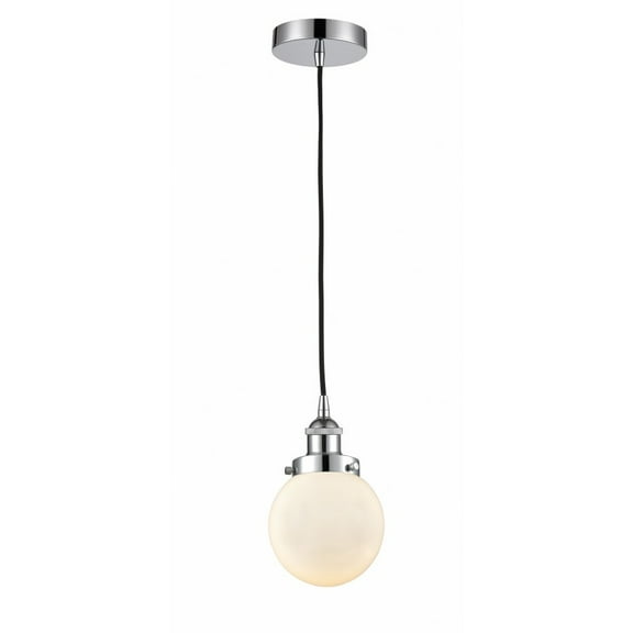 616-1PH-PC-G201-6-LED-Innovations Lighting-Beacon - 1 Light Mini Pendant In Industrial Style-9.5 Inches Tall and 6 Inches Wide Polished Chrome Matte