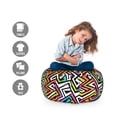 thumbnail image 2 of Geometric Storage Toy Bag Chair, Graffiti Maze Grunge Puzzle Vintage Fashion Feminine Wild Modern, Stuffed Animal Organizer Washable Bag, Small Size, Multicolor, by Ambesonne, 2 of 3