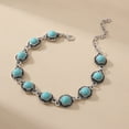 thumbnail image 2 of Simple All-match Retro National Style Anklets Beach Holiday Fashion Metal Alloy Turquoise Foot Ornaments, 2 of 2
