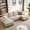 Beige, variant on Tornama fabric L shaped Storage Home Sofa, Light Gray