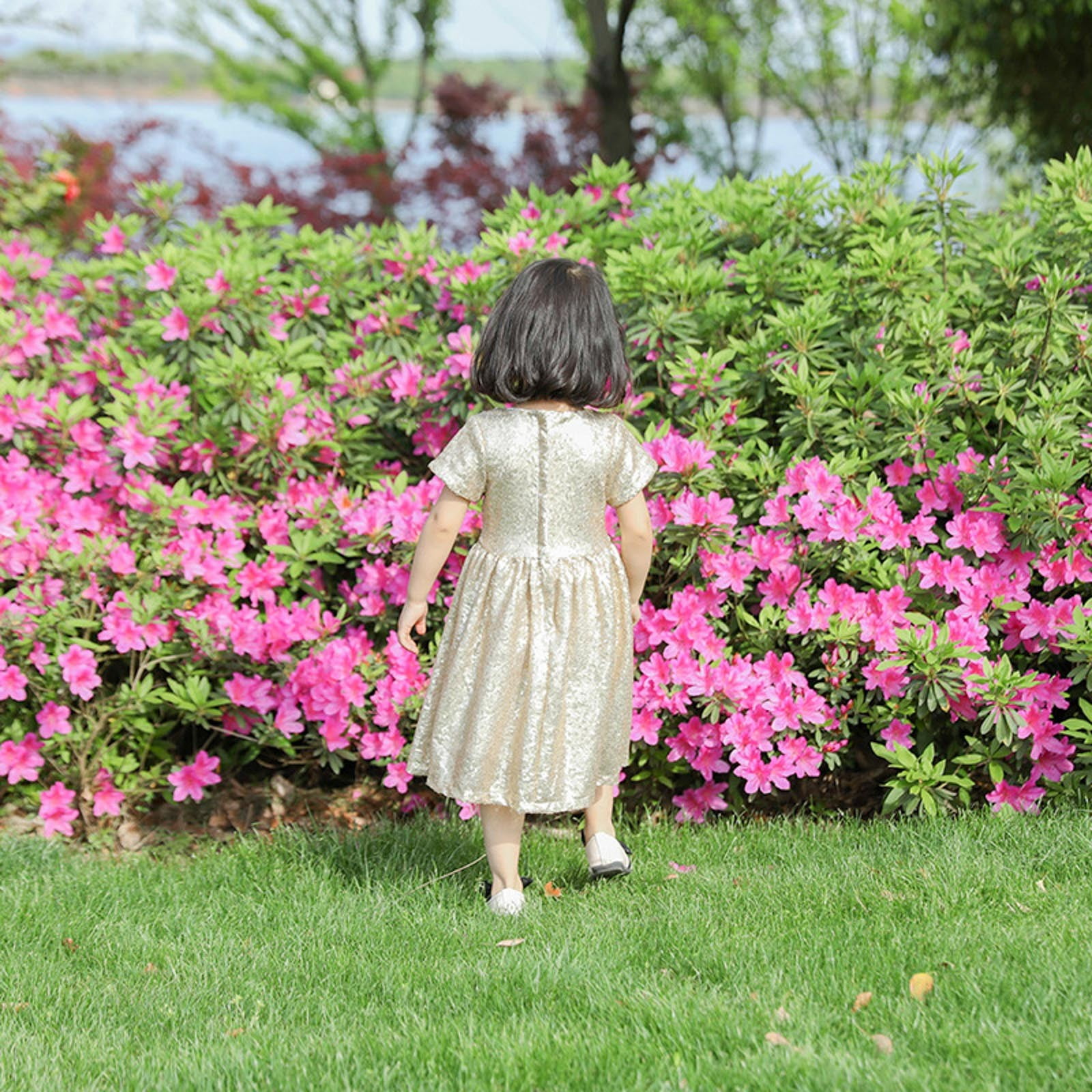 Dresses for Toddler Girls Sequin Party Bridesmaid Wedding Gown Fashion Sundress