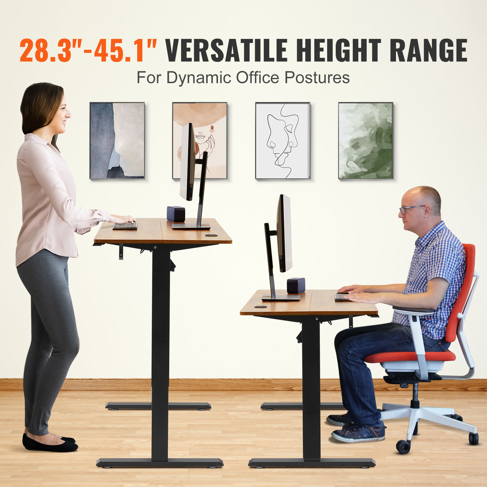 BENTISM Electric Adjustable Height Standing Desk 55.1