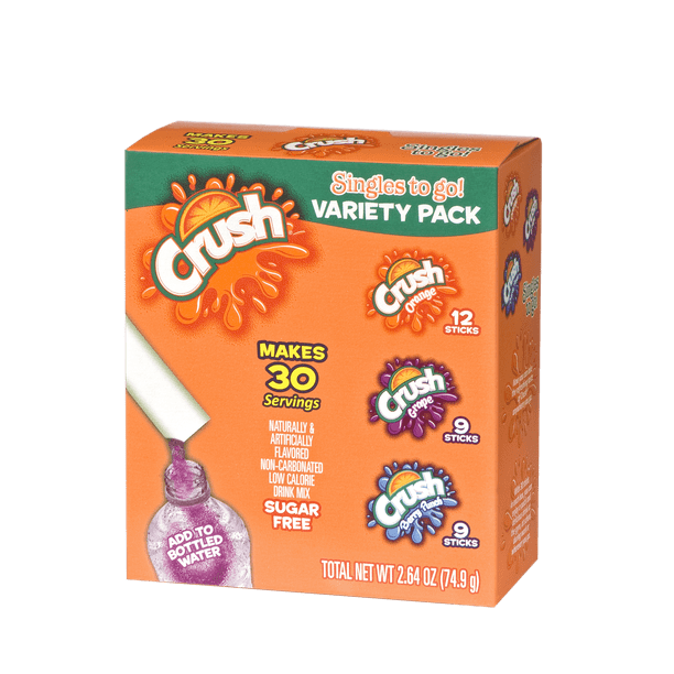 Crush Singles To Go Variety Pack Drink Mix 2 64 Oz 30 Count Walmart Com