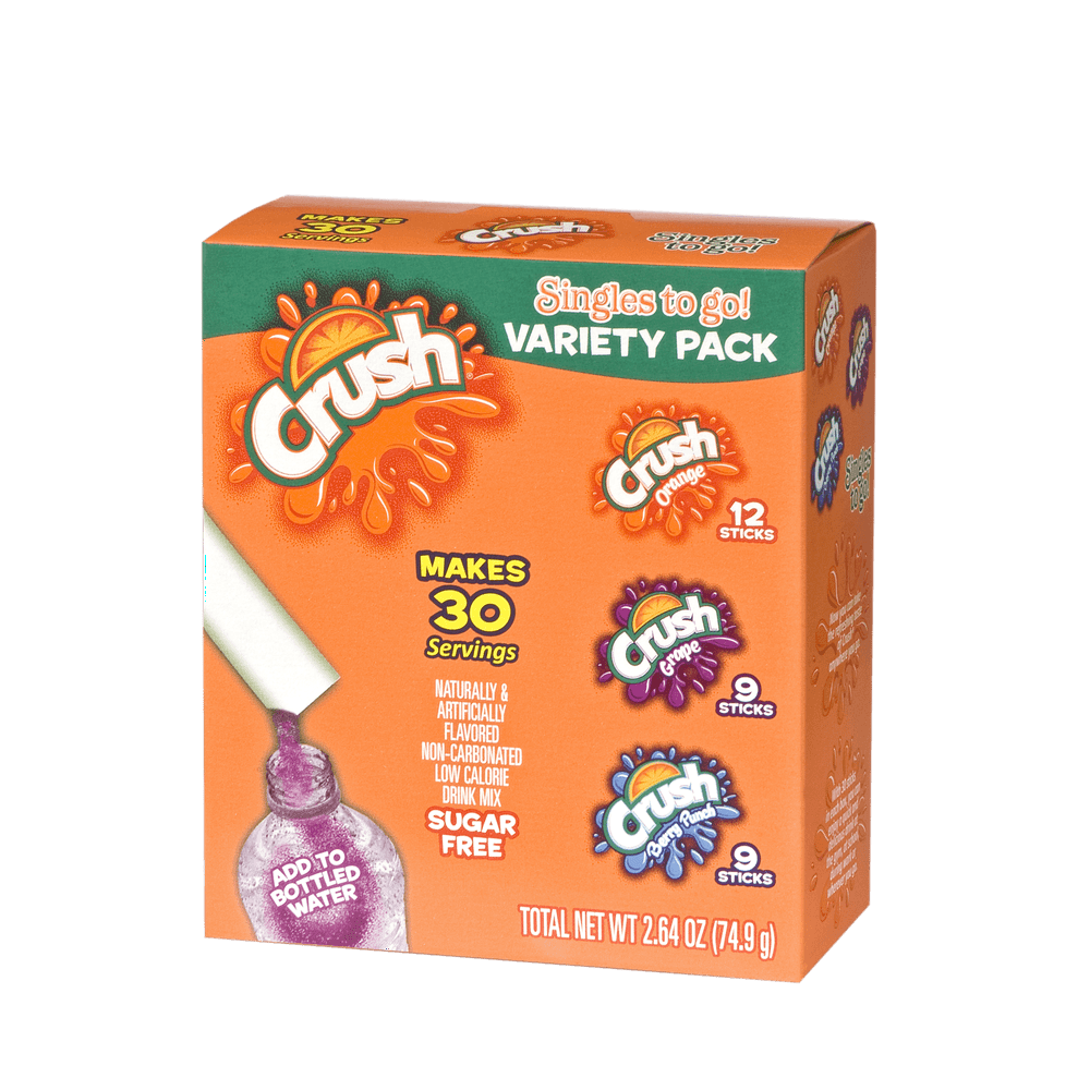 Crush Singles To Go! Variety Pack Drink Mix, 2.64 Oz., 30 Count