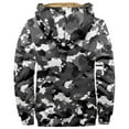 thumbnail image 3 of Men's Camouflage Print Fleece Lined Thickened Jacket with Zipper Hood - Casual Trendy Coat for Winter Outdoors, Christmas Gifts, and Adventure Trips, Ideal for Men,Gray,L, 3 of 4