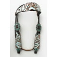 thumbnail image 2 of Horse Tack Bridle Western Leather Headstall Brown Turquoise Rodeo Equine 80223HB, 2 of 2