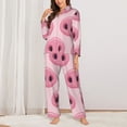 thumbnail image 3 of Kll Pig Nose Print Women'S Long Sleeve Pajamas With Pants Sleepwear Loungewear 2 Set-X-Large, 3 of 9