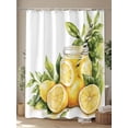 thumbnail image 4 of Fsddascl Summer Lemon Shower Curtain Set - Small 36" x 72" Washable Bathtub Curtain with 12 Hooks, Yellow Fruits Spring Green Leaf Vase Waterproof Fabric Stall Shower Curtains for Bathroom/Bathtub, 4 of 6