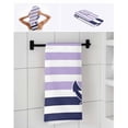 thumbnail image 6 of Anchor Purple Towel Set of 3, Soft Microfiber Bath Towels, Hand Towel, Washcloths, Modern Navy Blue White Striped Nautical Quick-Dry Absorbent Towels for Bathroom Kitchen Hotel Beach Gym Spa, 6 of 7