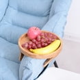 thumbnail image 3 of Bandeja con clip para brazo de sofá, mesa auxiliar para controles remotos/bebidas/Gamepads, soporte para sofá, disco de madera de alta gama, acogedor reposabrazos para sofá (bambú), 3 of 5