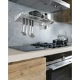 thumbnail image 2 of Huisuilinss Stainless Steel Wall Shelf,Wall Mounted Kitchen Shelf, Rack With Ten S Hooks for Hanging Pots, Pans In Home Kitchen, Restaurant & Hotel, 2 of 6