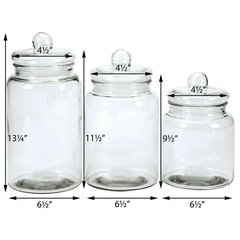 Woaiwo-q Candy Jars Set of 3,27oz Clear Apothecary Jars,Glass Storage Jars  for DIY Projects,Wedding Favors,Shower Favors