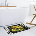 thumbnail image 5 of Summer Sunflower Entrance Door Mat, Buffalo Plaid Black White Low Profile Kitchen Decor Welcome Doormat, Non-Slip Carpet Rugs Floor Mat Decorative for Home Bathroom Kitchen Indoor - 20"x31.5", 5 of 6