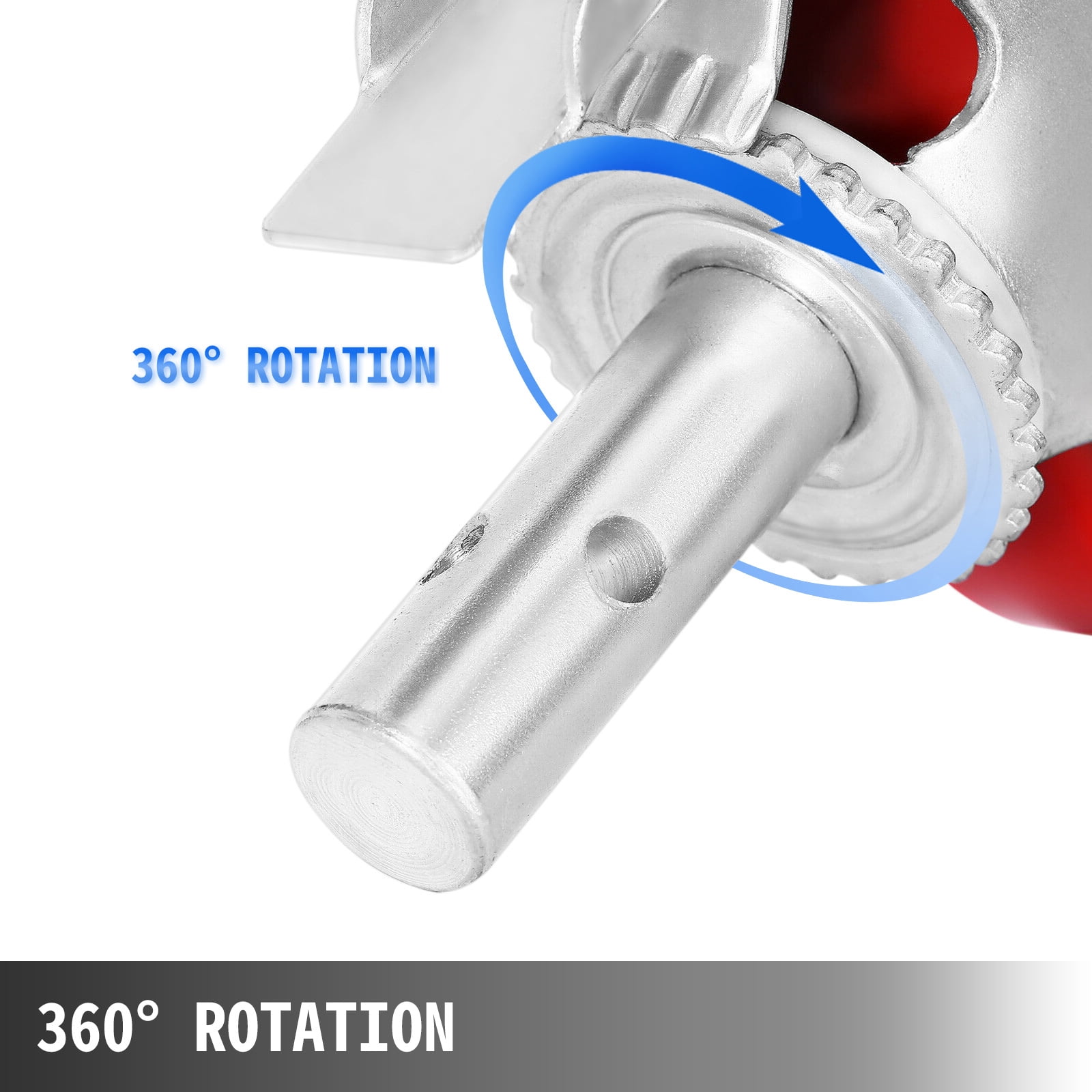 KFFKFF Scaffold Casters, 8" (Set of 4) - Scaffolding Wheels Heavy Duty, 4400 Lbs Per Set - Stem Swivel Casters with Brake, Red Polyurethane - Replacement for Scaffold, Shelves, Workbench