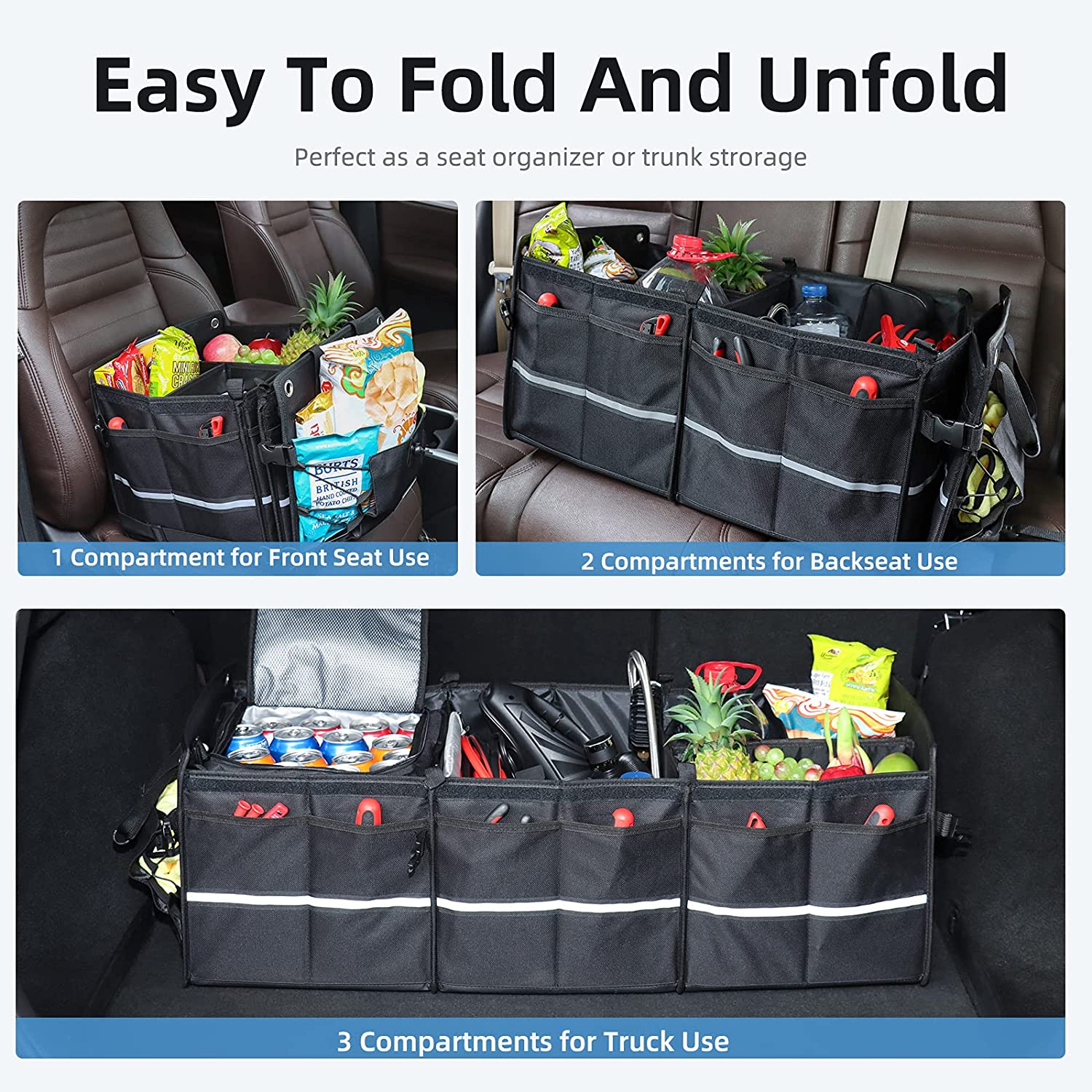 AstroAI Car Trunk Organizer 110L with Cooler Bag photo 3