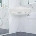 thumbnail image 2 of Shisuyan Wall Mount Corner Storage Rack Triangle Shower Draining Shelf Plastic Organizer for Bathroom Toilet Kitchen (White), 2 of 9